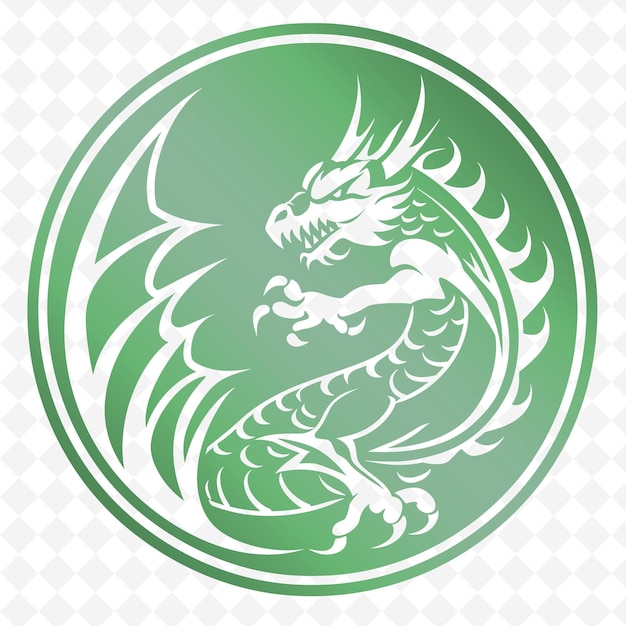 Un drago verde con uno sfondo verde con un sfondo verde