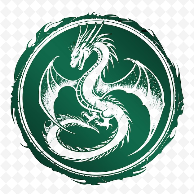 PSD a green dragon with a green background with a white background