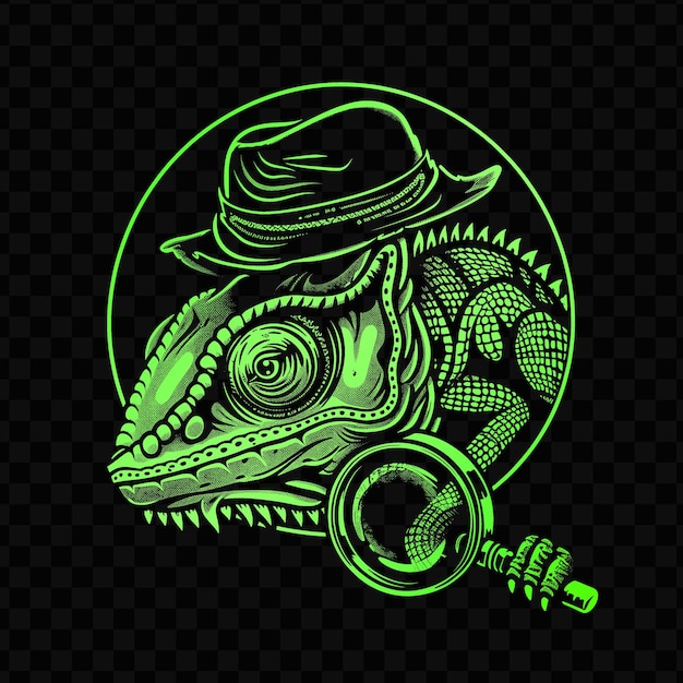 PSD green dragon with a hat and a hat