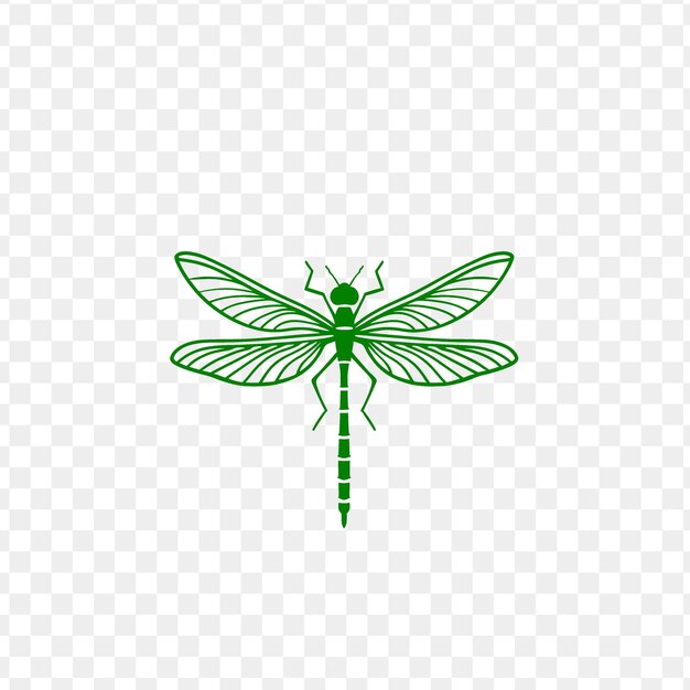 PSD green dragonfly on a transparent background