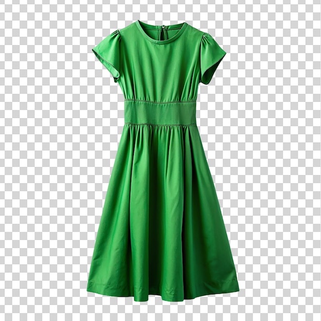 PSD Зелёное платье изолировано на прозрачном фоне