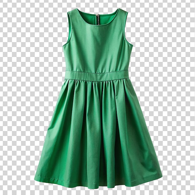 Зелёное платье изолировано на прозрачном фоне