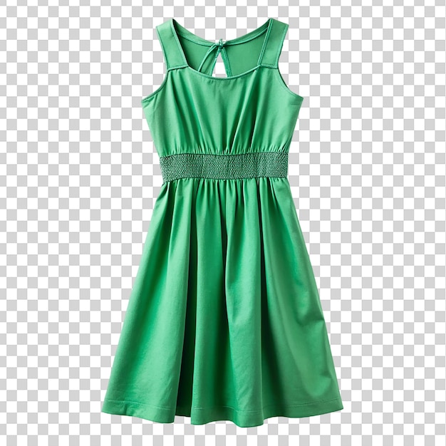 PSD Зелёное платье изолировано на прозрачном фоне