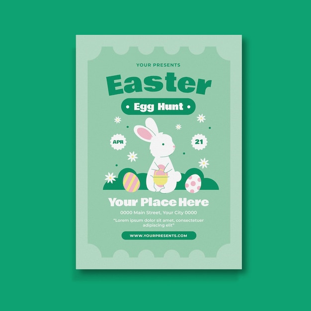 PSD green easter egg hunt flyer