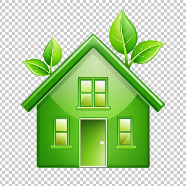 PSD green eco house icon