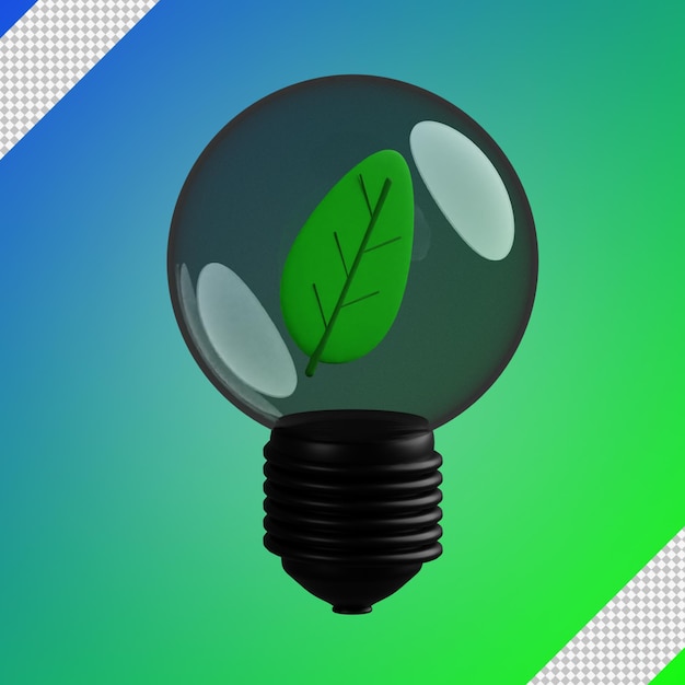 PSD green electricity 3d illustration