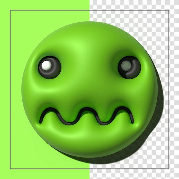 Green emoji  love emoticons faces with facial expressions 3d stylized emoji icons