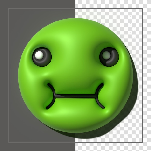 Green emoji  love emoticons faces with facial expressions 3d stylized emoji icons