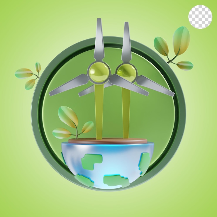 PSD green energy 3d icon illustration