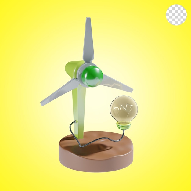 PSD green energy 3d icon illustration