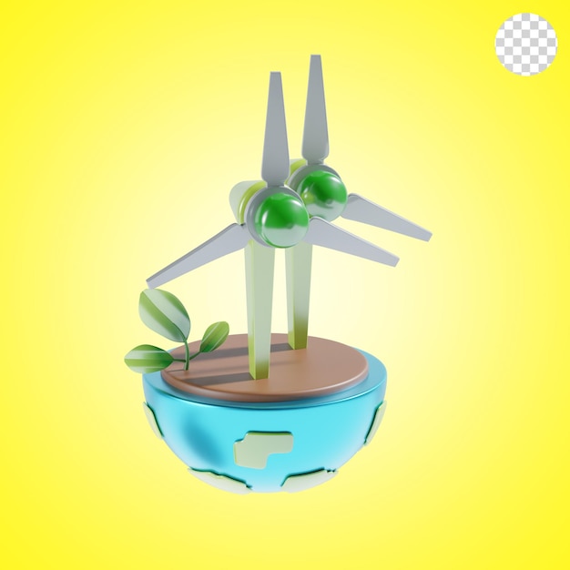 PSD green energy 3d icon illustration