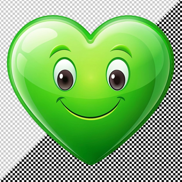 PSD faccia verde sorridente cuore