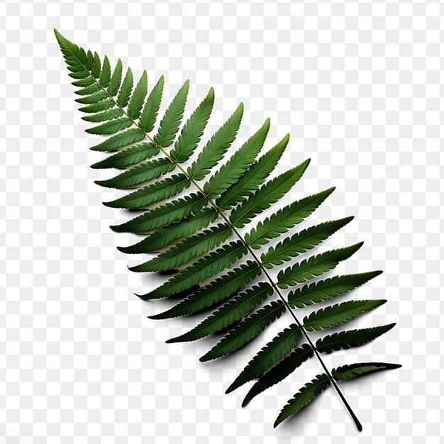 PSD a green fern leaf is shown on a transparent background