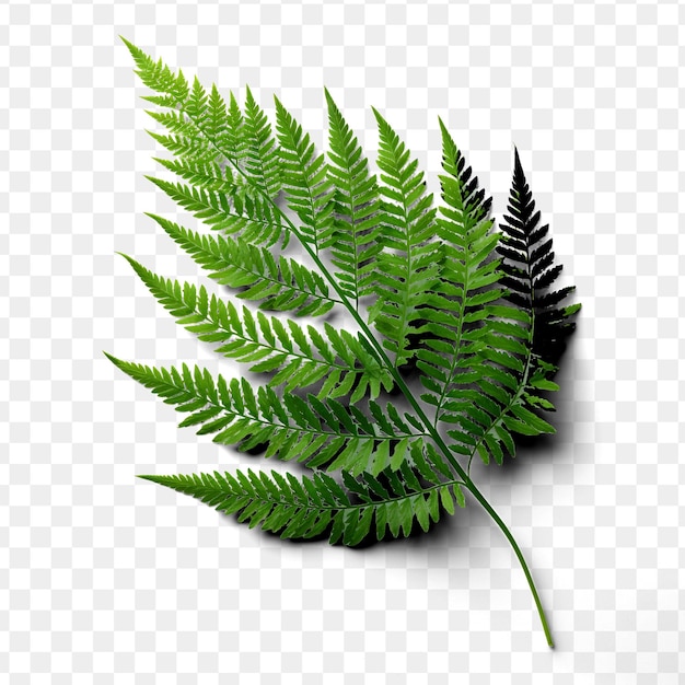 PSD a green fern leaf on a transparent background