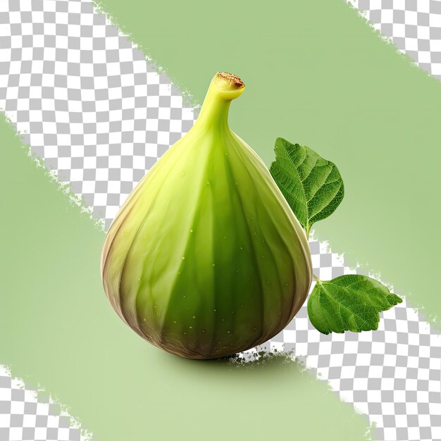 Green fig fruit isolated on transparent background