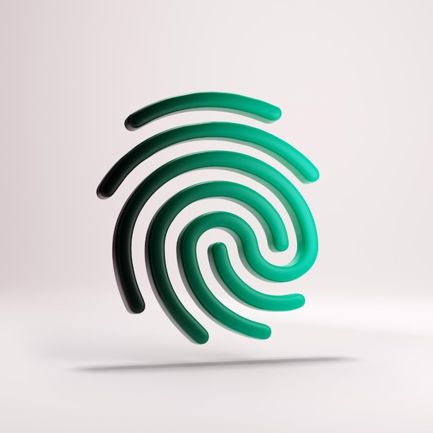 PSD a green fingerprint with a white background