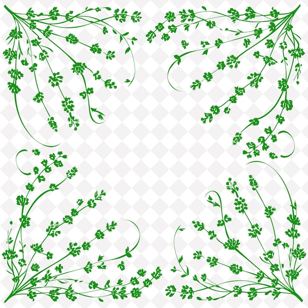 PSD a green floral design with the words  flowers  on the white background