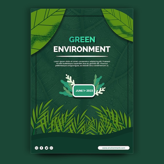 PSD green flyer template