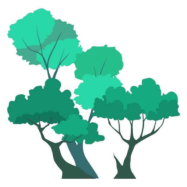 PSD green forest illustration