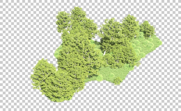 배경에 분리 된 녹색 숲 3d 렌더링 일러스트레이션