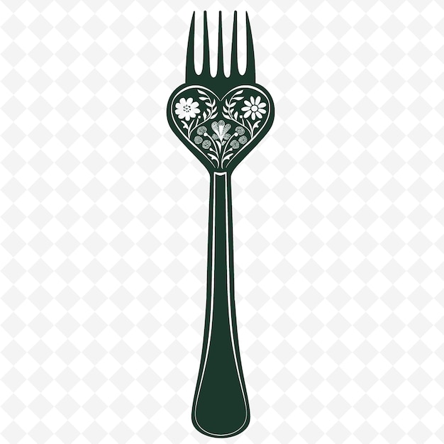 PSD a green fork with the words quot a heart quot on it