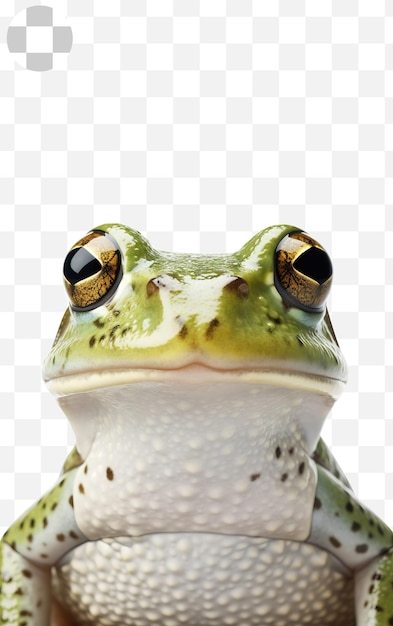 PSD green frog portrait png background