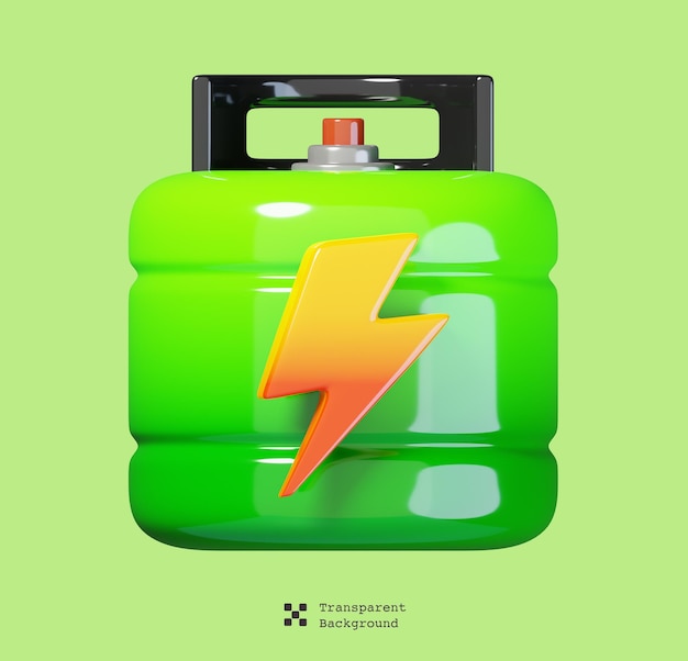 Green fuel gas tank isolated. green energy, ecology and environment icon. 3D render