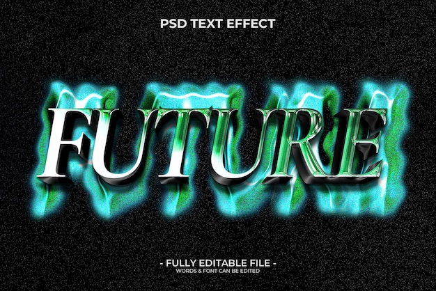 PSD green future blurry text effect