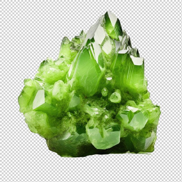 PSD green gaspeite gem isolated on transparent background generative ai