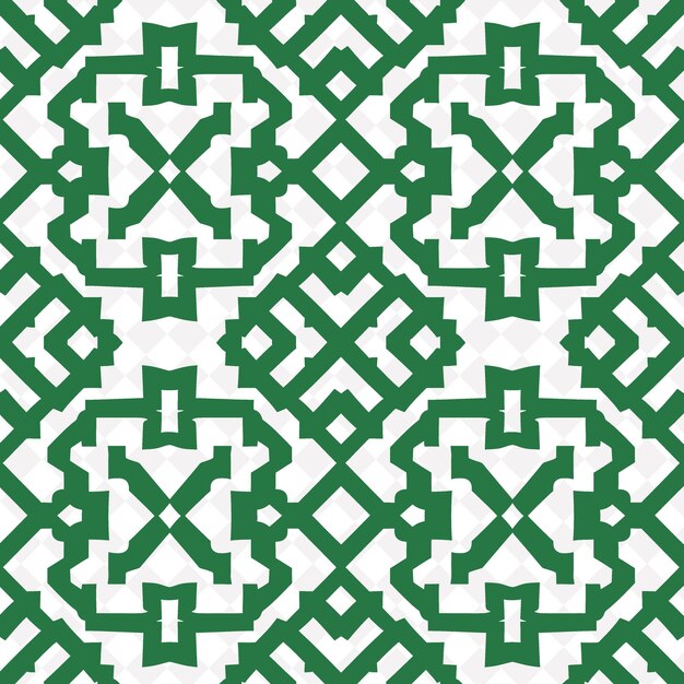 Green geometric pattern on a white background