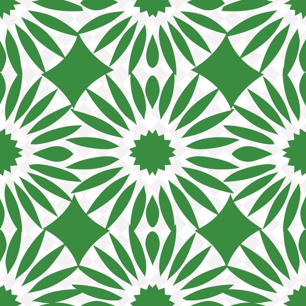 A green geometric pattern with a green flower on the top