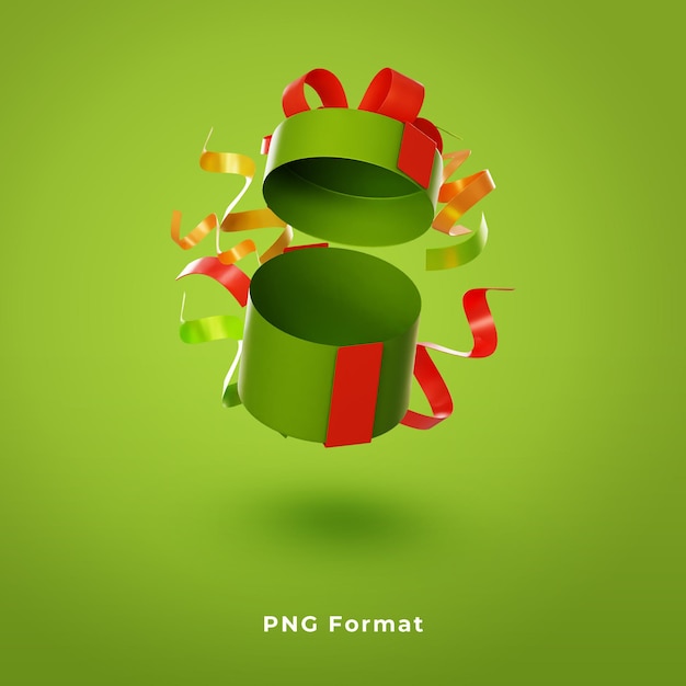 PSD green giftbox 3d design