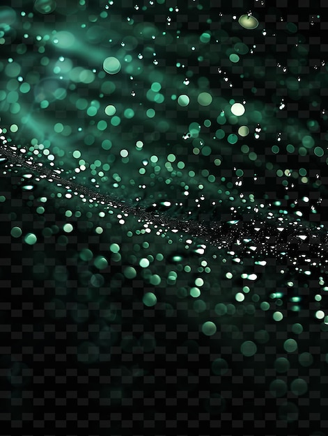 PSD green glitters on a black background