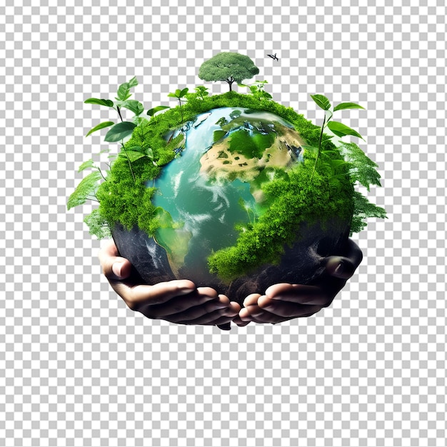 PSD Зеленый глобус в природе