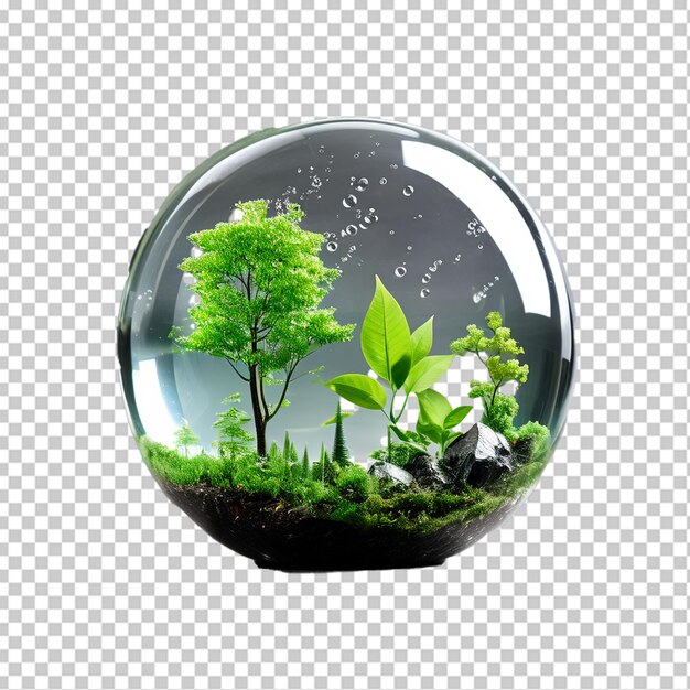 PSD green globe in nature