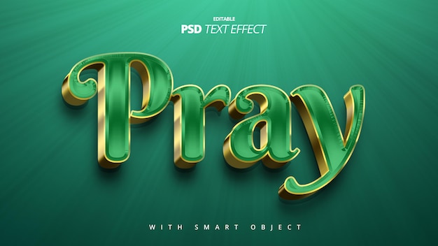 A green and gold 3d text effect style template design