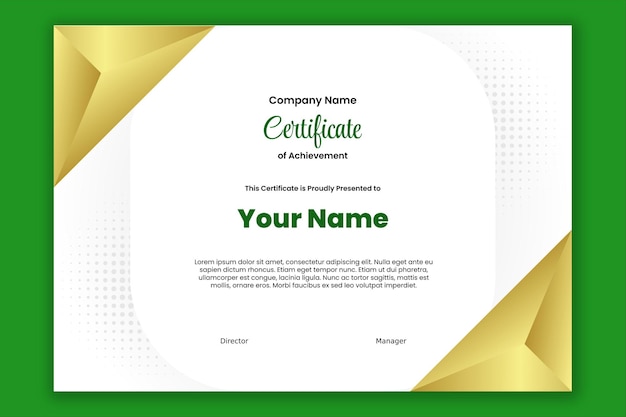 PSD certificato oro verde 7