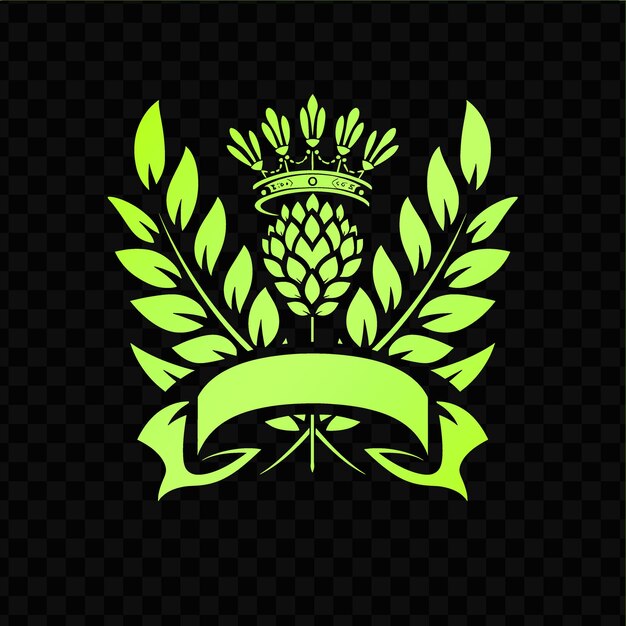 PSD a green and gold emblem with a crown on it