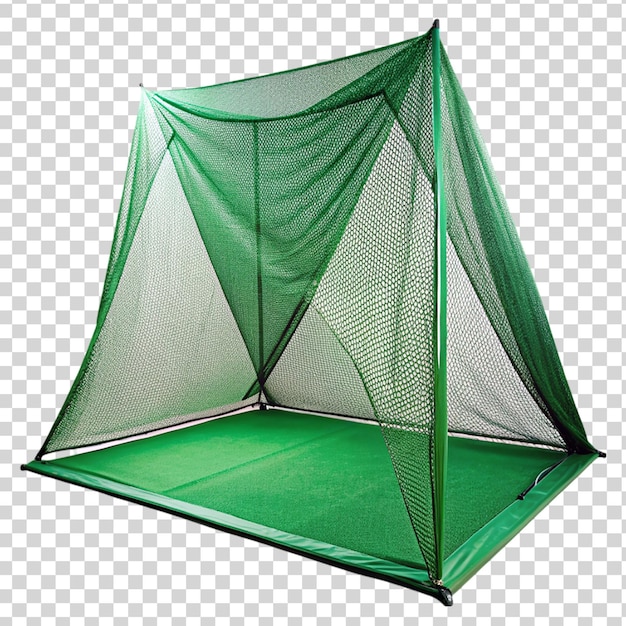 PSD green golf practice net isolated on transparent background