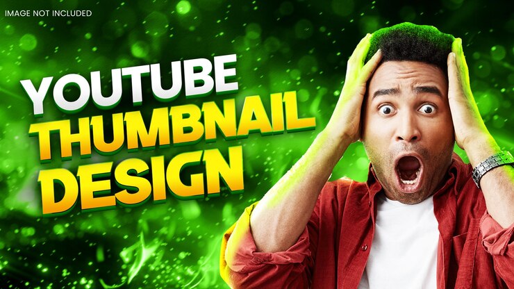 PSD green gradient color youtube thumbnail design
