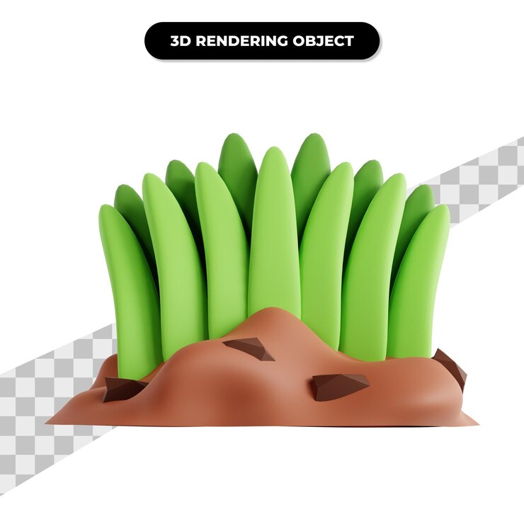 PSD 푸른 잔디 3d 아이콘 그림