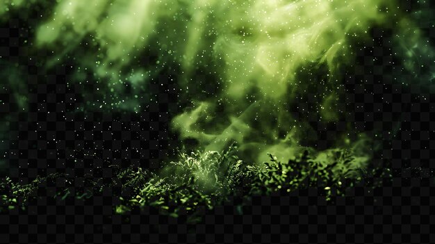 PSD green grass on a black background