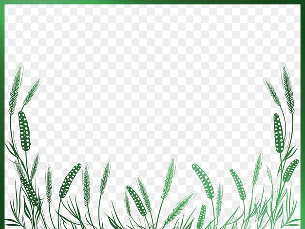 PSD green grass with the word wheat on a white background