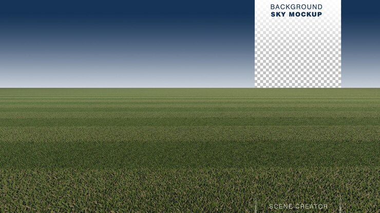 PSD サッカーサッカーの緑の芝生フィールドの背景
