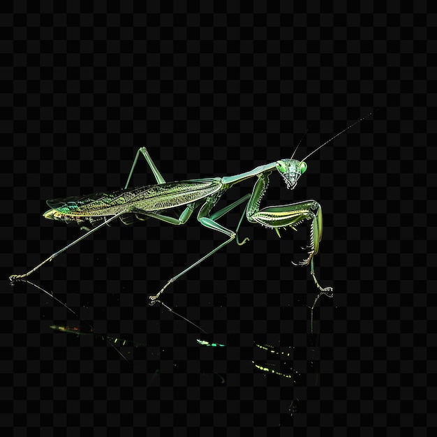 PSD a green grasshopper with a green body