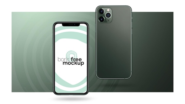 PSD un cellulare verde e grigio con le parole free - suonare su di esso