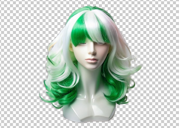 PSD green hair girl wig