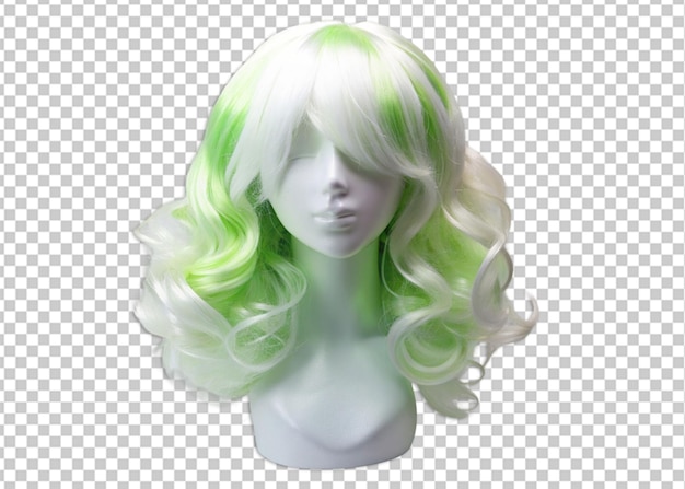 PSD green hair girl wig