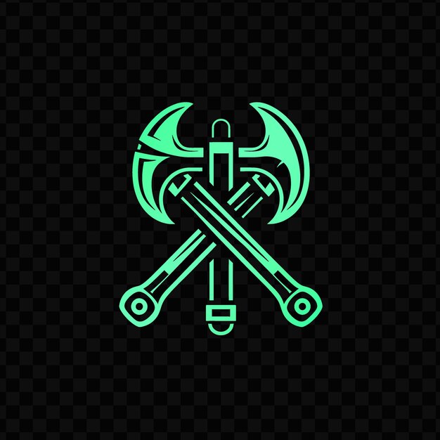 PSD green hammer with a green handle on a dark background