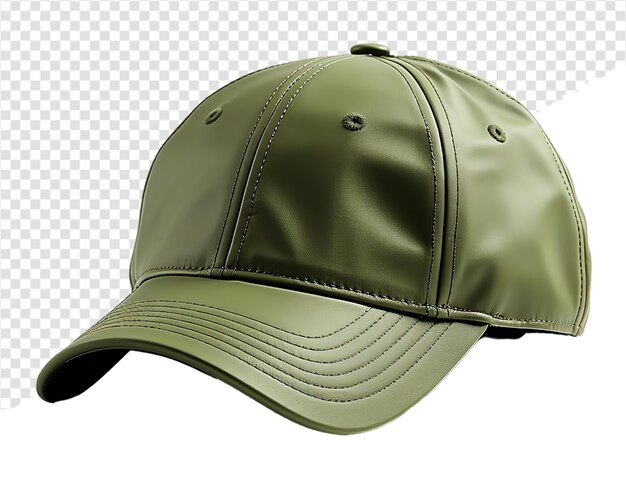 PSD green hat mockup template with side view isolated on transparent background